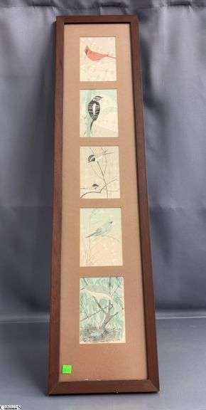 Signed Framed Bird Lithographs - 10" x 41 of frame image