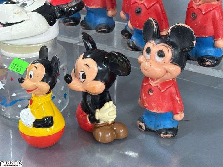 Vintage Mickey Mouse Figures 5.5", Mini Canister, Wobble Mickeys
