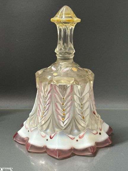 6 Ruffled Edge Glass Bells - 7" of tallest