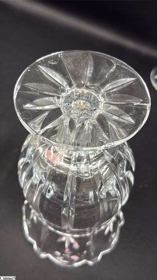 Pair of Pressed Glass Candle Sconces 7"