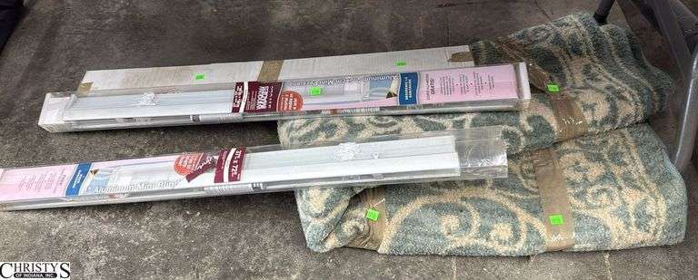 Area Rug, 3 Window Blinds - 37" x 72" of largest blind image