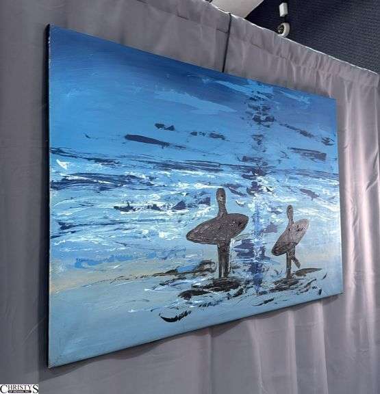 Jorge Hagg Surfs Up #2, Acrylic Painting On Canvas 35x56"