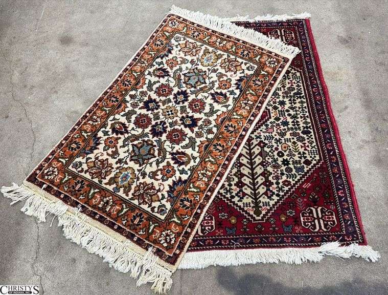 2 Oriental Style Throw Rugs - 41" x 26" of largest image