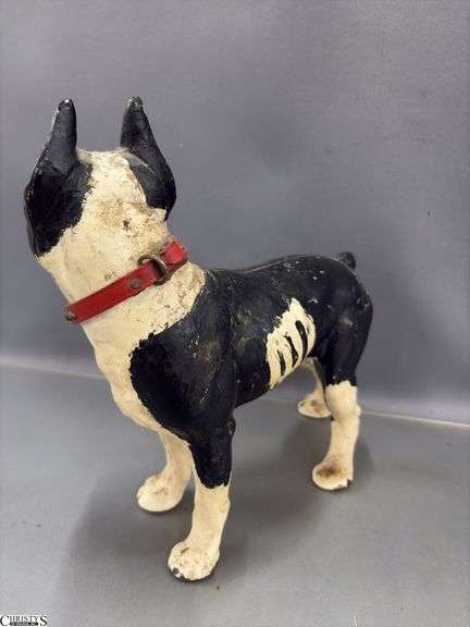 Vintage Boston Terrier Cast Iron Door Stop 10.5x10.5"