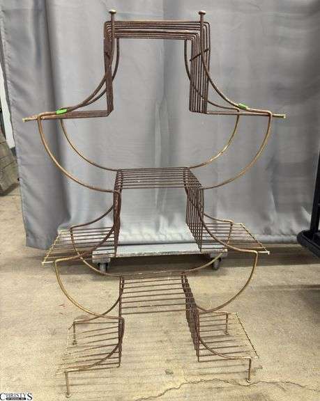Mid Century 3 Tier Metal Plant Stand - 22" x 9.5" x 37" image