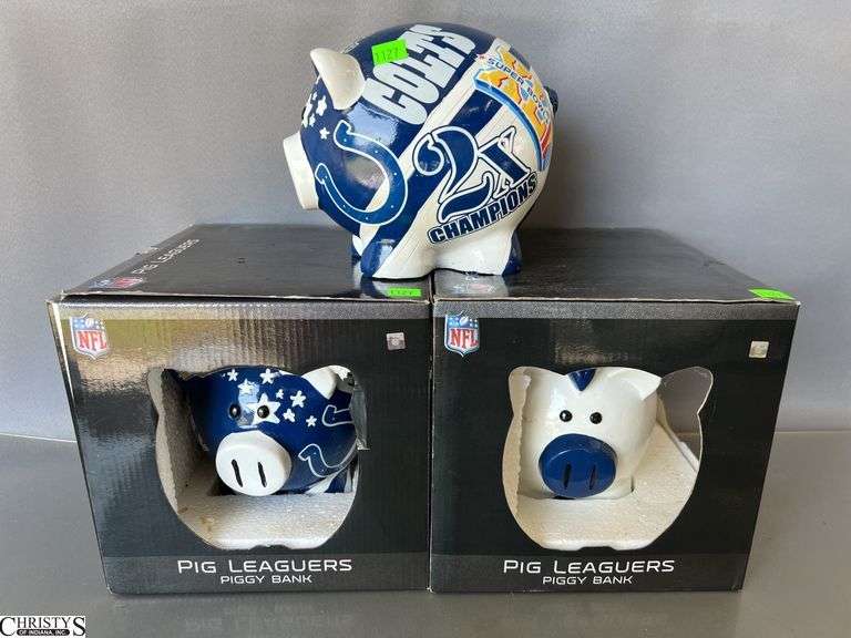 3 Colts Ceramic Piggy Banks - 7" x 7" of each image