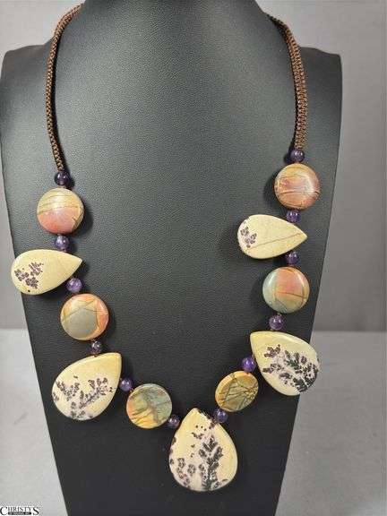 Approximately 40 Beaded / Stone Necklaces in Baggies.  Most made with stones image