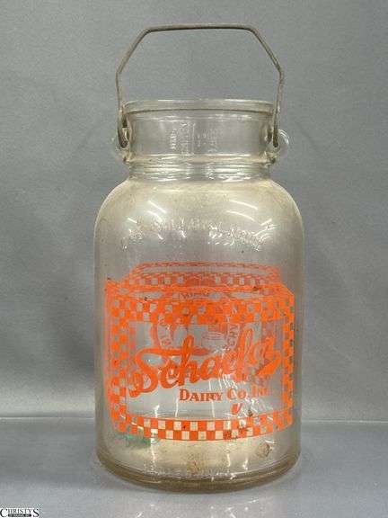 Southwestern Milk Company, Schaefer Dairy Gallon Jugs, Pollards, Hoosier and MBS Indianapolis Milk Jars, Tallest 10.5"