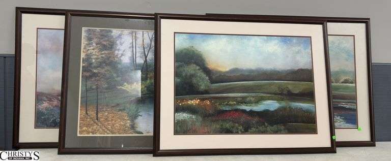 4 Large Framed Landscape Scenes. Frames all Match 42"x33" image