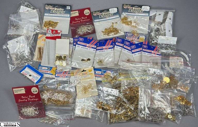 Jewel Making Accessories.  ie. Ear Clips, Beading Needles, Earring Posts, Earring Backs, Barrel Clasps, Fish Hook Earring Silver Plated, Pin Backs image