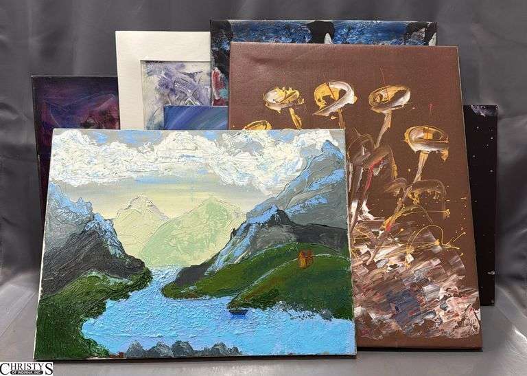 7 Pcs of Art On Canvas and Print, Largest Measures 20x25.5"