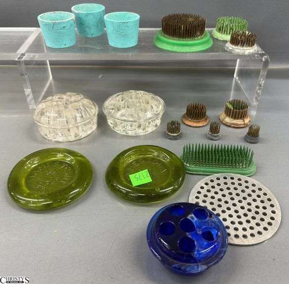 Assorted Glass and Metal Flower Frogs - 3.5" of largest image