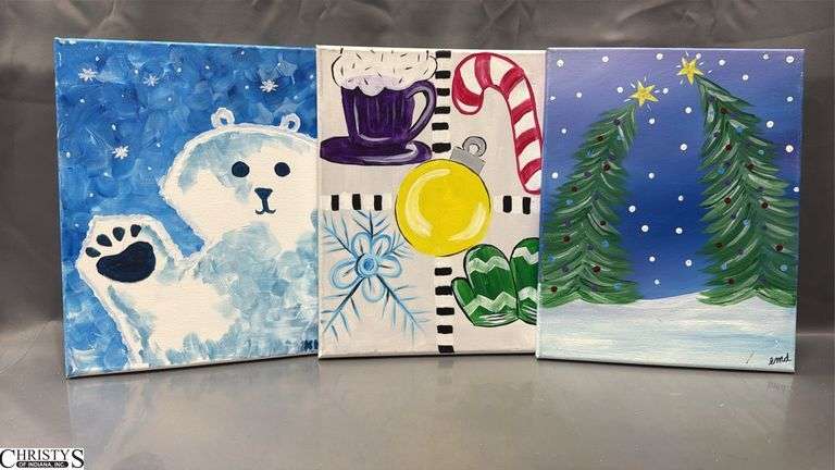 20pcs Painting Party Canvases Winter, Snowmen, Christmas Scenes 11x14"
