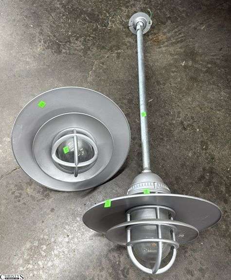 2 Industrial Light Fixtures - 16" x 16" of fixture image
