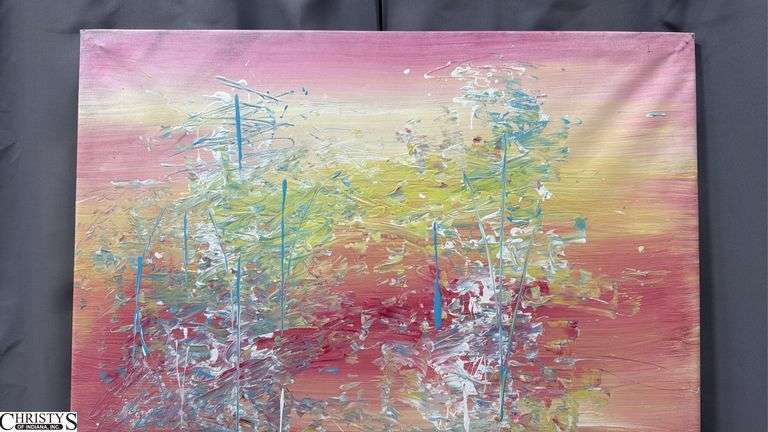 Samuel Tinoco Trees #46, Acrylic Painting on Canvas, Measures 36x55"