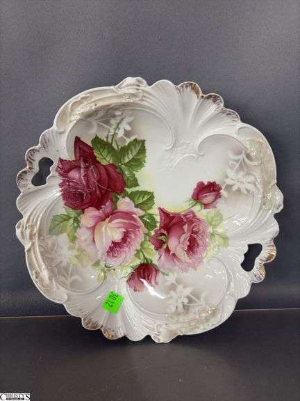4pcs Floral Motif China - Limoges, German, and Others - 11" of largest