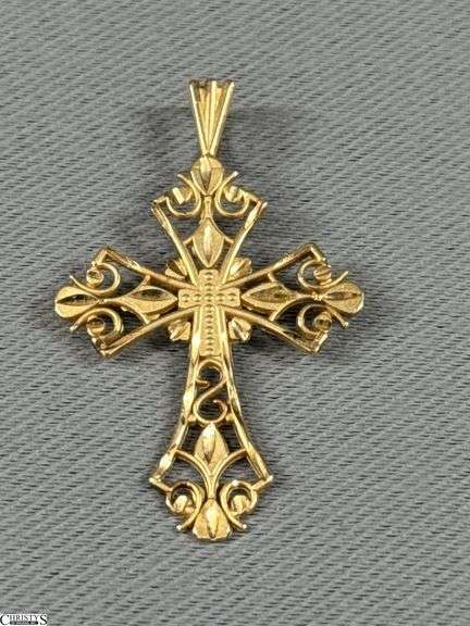 14K Yellow Gold Cross Pendant image