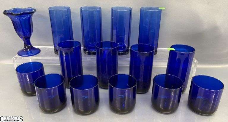 Cobalt Blue Drinking Glasses - 6.5" of tallest image
