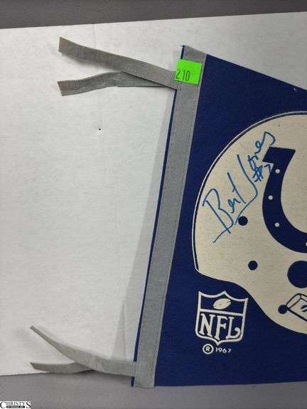 Baltimore Colts NFL Pennant Autographed by Bert Jones #7