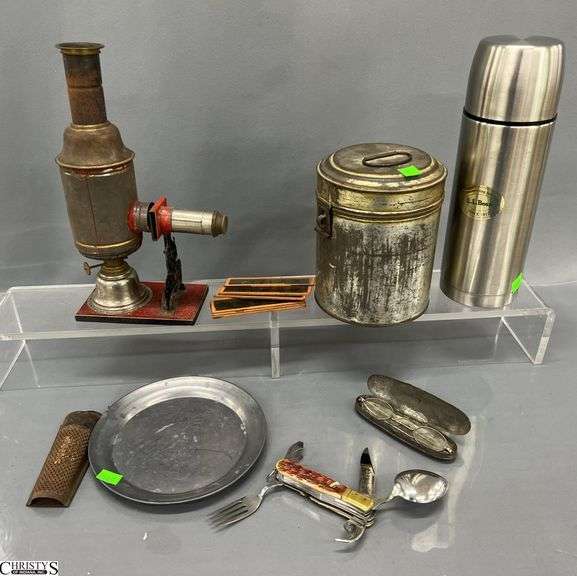 Max Dannhorn Magic Lantern, Pocket Knife, Thermos, Metal Lunch Tin, Grater image