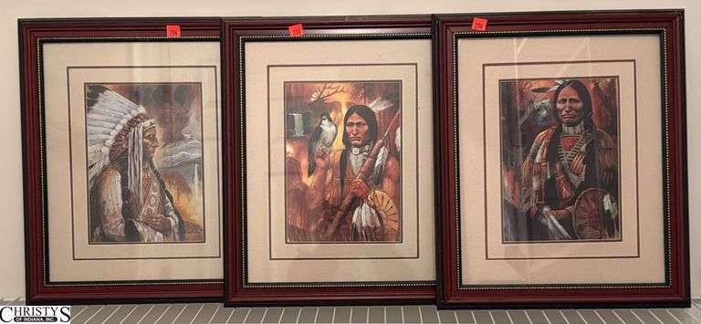 3 Native American wall Art Prints 15x17” image