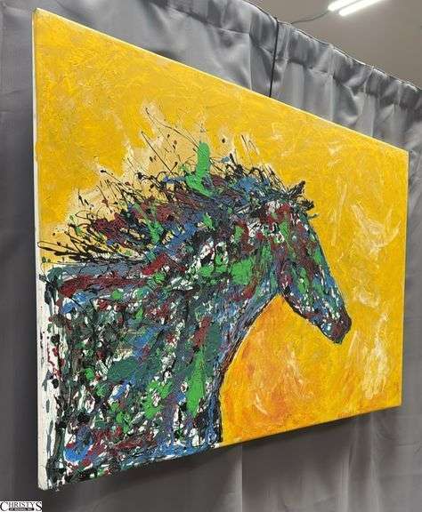 Horse in Color, Acrylic Painting By Luis Espinoza 34x54"