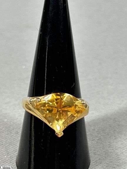14K Yellow Gold Ring with a Citrine Colored Stone image