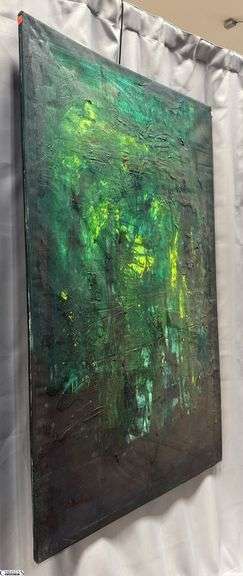 Alummoa Zumigo Abstract #41, Mixed Media and Oil Painting on Canvas, Measures 35x56"