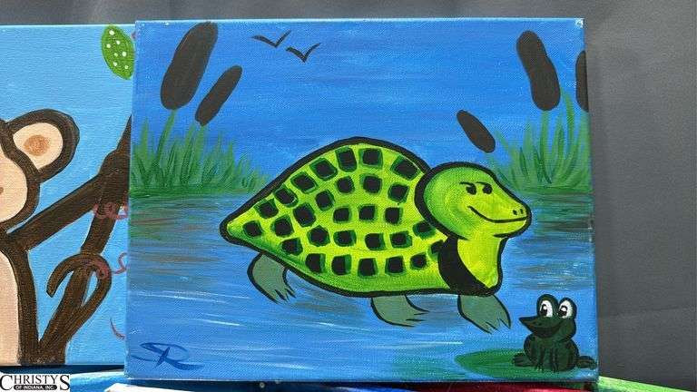 16 Painting Party Canvases, Youth Themes, Dogs, Trucks, Frogs In Moonlight, Cactus Sunset and More 11x14"