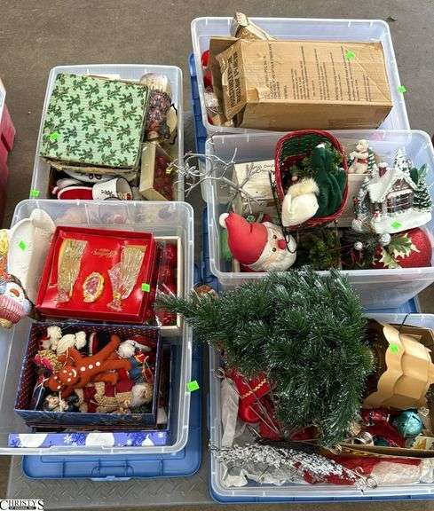 Christmas and Holiday Items, Snowmen, Jim Shore *Needs Repaired, Gorham Nativity, Dishes, Card Holder, Fiberoptic Table Top Tree, Santas, Apple Ornaments image