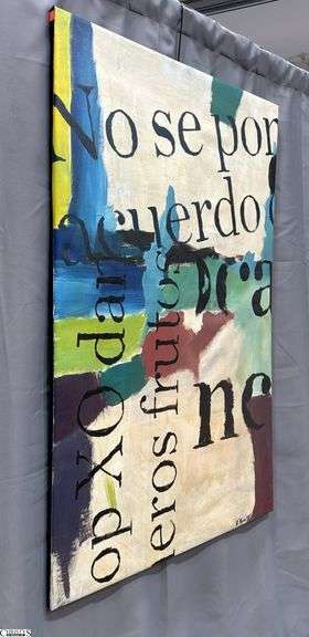 Alejandro Quenigo Q1, Acrylic Painting on Canvas, Signed By The Artist Measures 35x55"