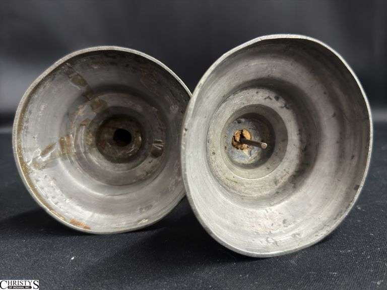 2 Pair of Pewter Candle Sticks, One Pair Marked Colonial Cast Co Tallest 9"