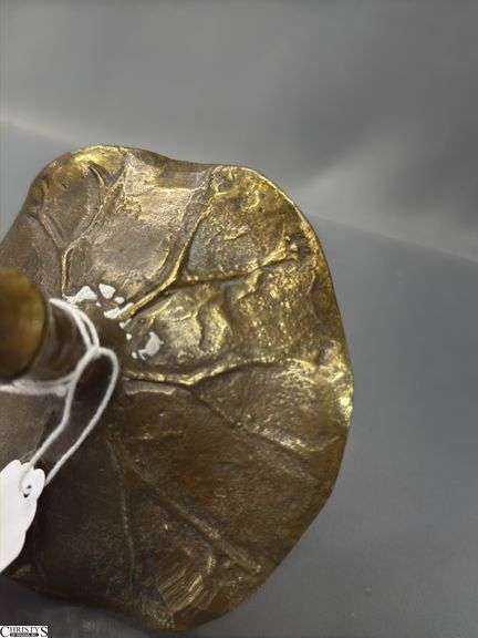 Bronze Eastern Europe Candle Holder With Lotus Pad and Frog 17"