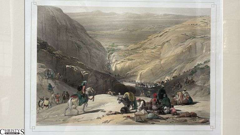 Framed Artwork Print, "The Second Descent Through The Koojah Pass," a Historical Scene Related to the First Anglo-Afghan War 24x20"