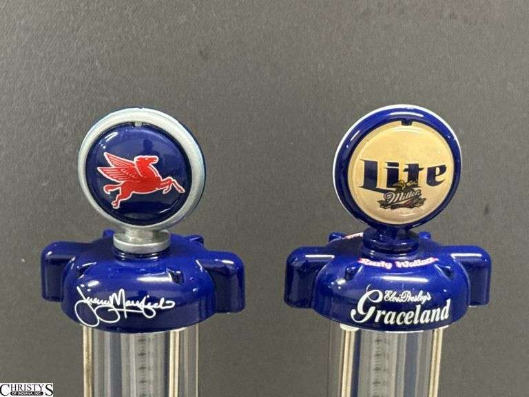 Jeremy Mayfield #12 Mobil and Rusty Wallace Miller Lite Elvis Presley Die Cast Banks - 8.5" of each