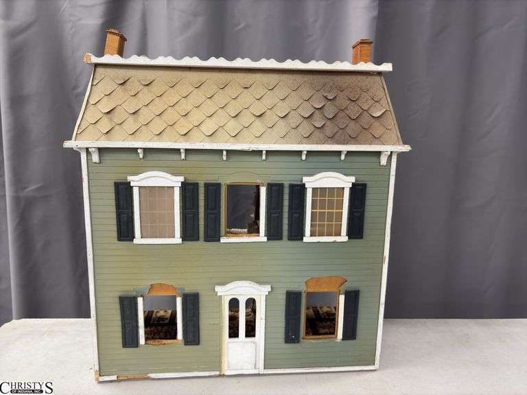 Doll House, with Furniture and Accessories, Other Minis, Some Wear, House 26"x28"
