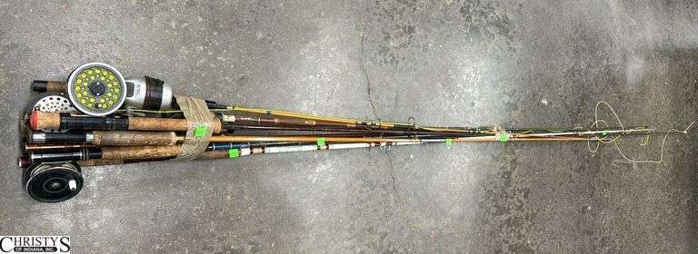 Approx 8 Fishing Poles and Reels - Fly Fishing and Others - True Temper, South Bend, Zebco and Others image