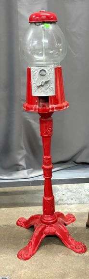 Vintage Gumball Machine Paint Is Chipping 40" Tall image
