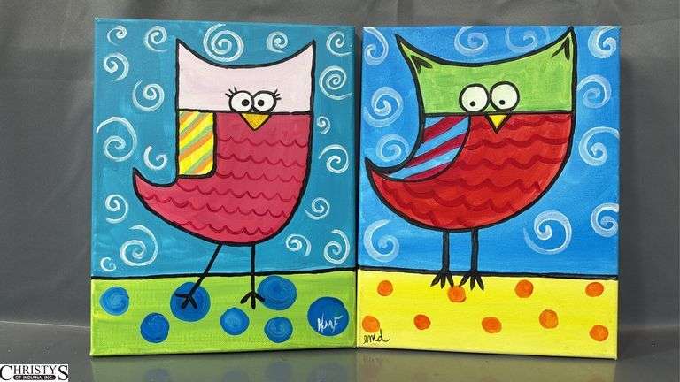 12pcs Painting Party Canvases, Owls, Animals Largest 16x20"