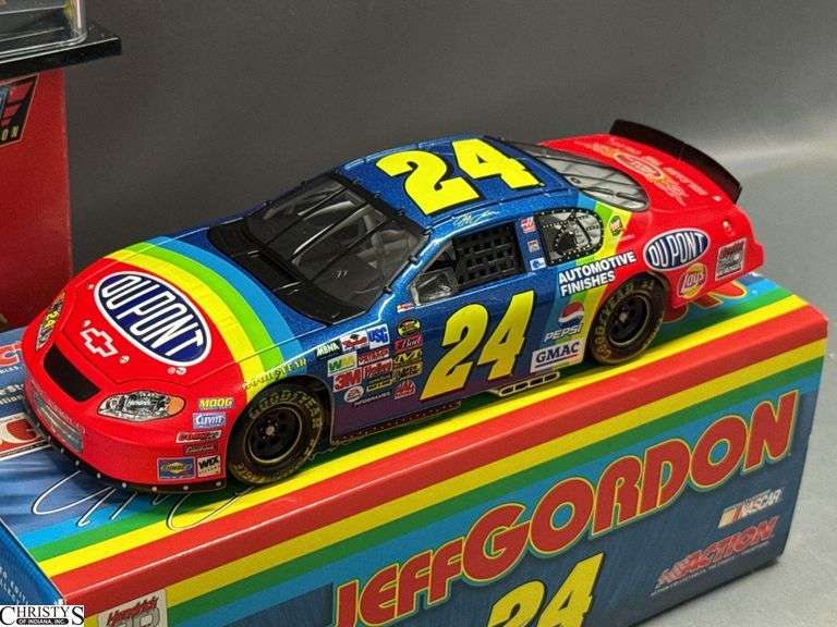 2 Jeff Gordon Collectible Stock Cars - 11" approx of largest