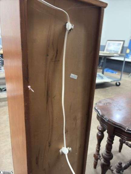 2 Door Narrow Display Cabinet, Has Light, 12"x8"x57"