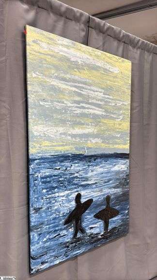 Jorge Hagg Surfs Up, Acrylic Painting on Canvas, Measures 35x55"