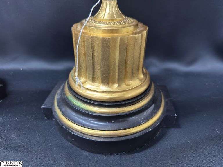 Pair of Bronze Renaissance 4 Arm Candelabras 24" Tall