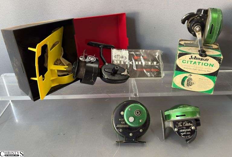 4 Fishing Reels - Johnson Citation and Mitchell image
