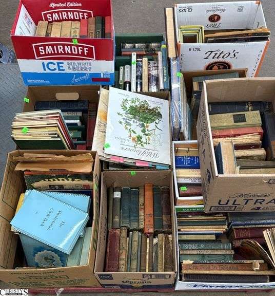 Books, Blocks, Cook Books, Wildflowers, Bibles, Some Dated and Worn, Travel, SKID NOT INCLUDED image