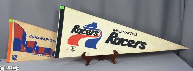 2 Hockey Pennants.  Indianapolis Checkers and Indianapolis Racers image