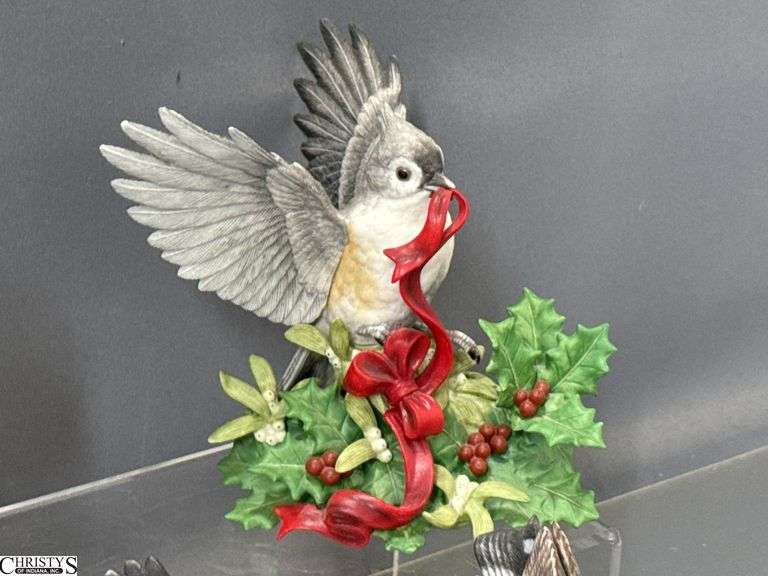 4 Lenox Holiday Porcelain Bird Figurines - 5" of tallest