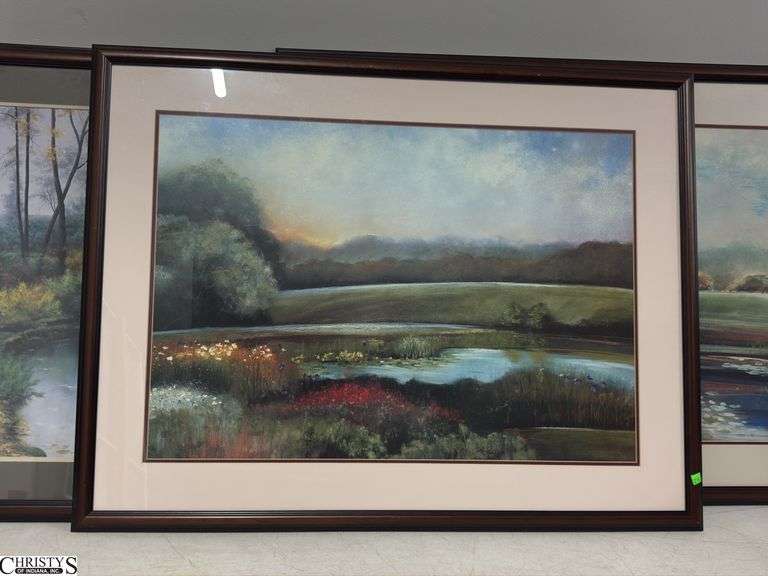 4 Large Framed Landscape Scenes. Frames all Match 42"x33"