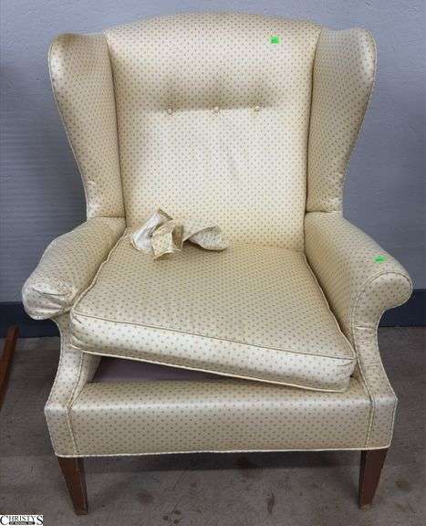 Upholstered Wingback - 32" x 40" - 17" seat, some wear and staining image