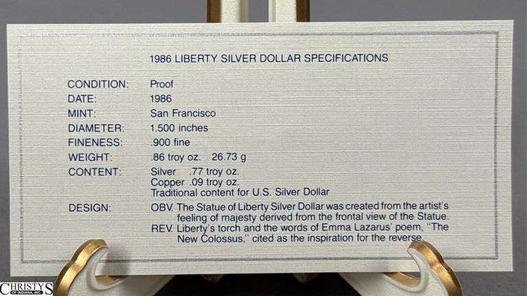 United States Liberty Proof Silver Dollar Coin in Display Box